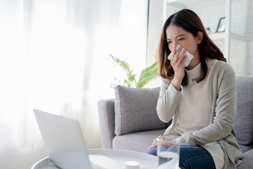 person with allergies